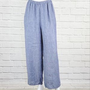 Flax NWT! 100% Linen Flood Pant Blue Size:L